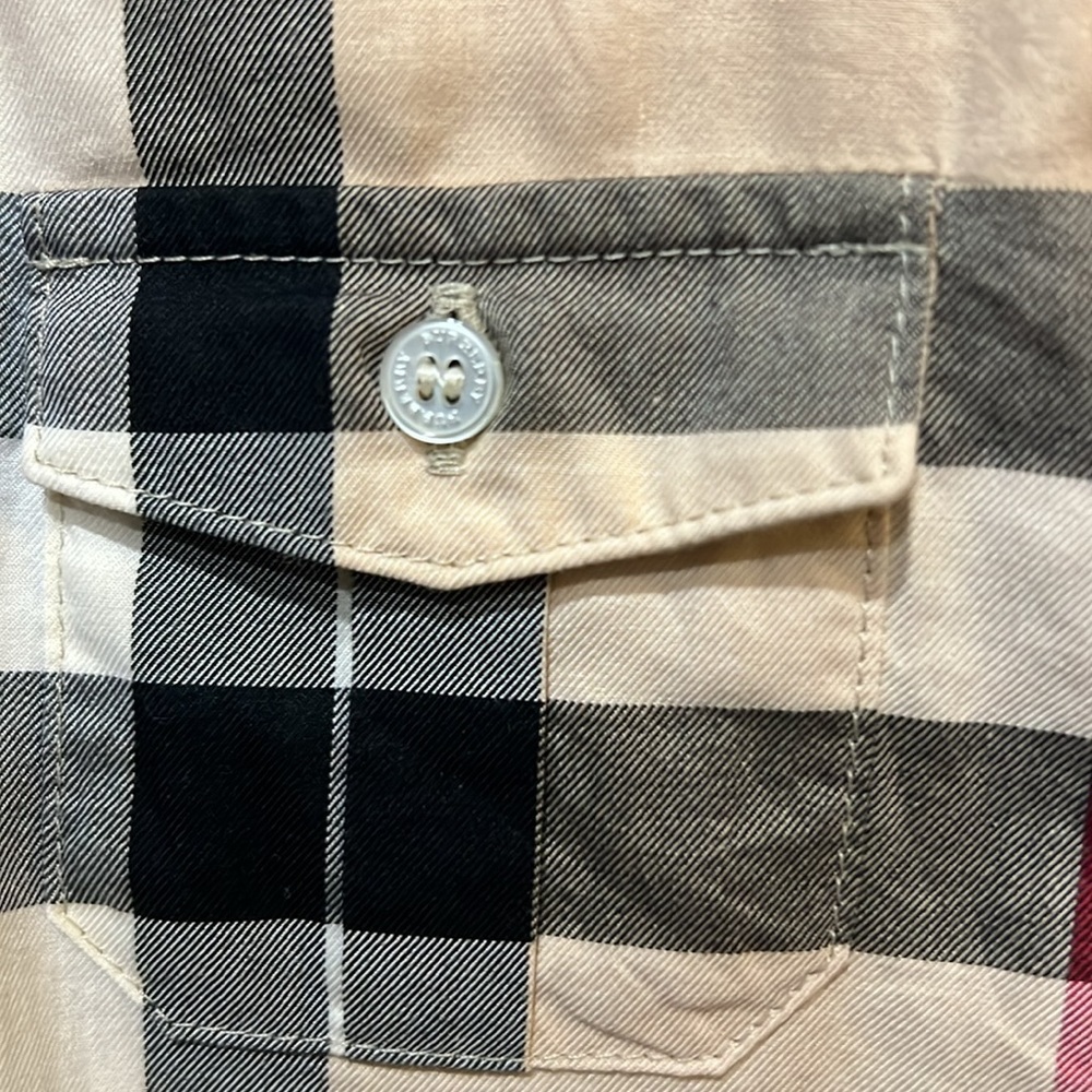 Authentic Burberry Check long sleeve button down shirt size 2Y - Picture 3 of 7